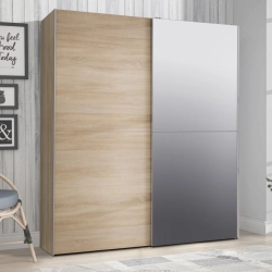 Szafa przesuwna z lustrem 170 cm Dąb Sonoma